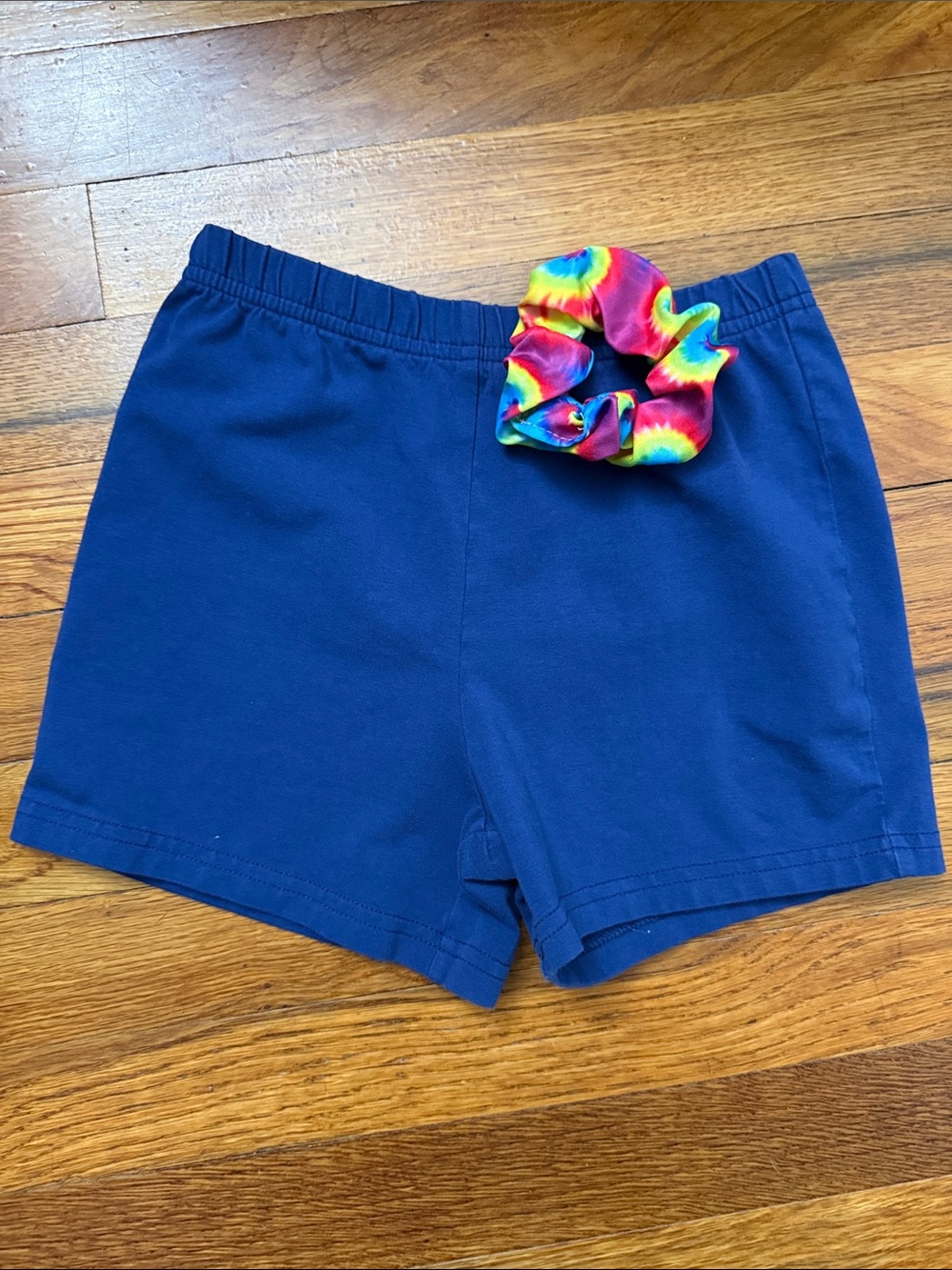 💙 Carter's Navy Blue Kids Shorts with Rainbow Scrunchie 💙
